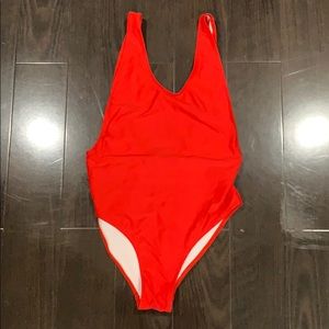 Misguided red one piece swimsuit